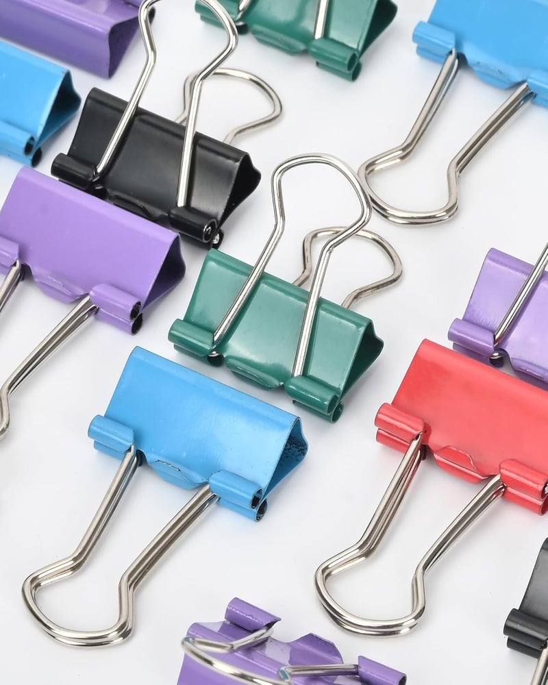 CUARUSUIKA Binder Clips, 50 Pack, 0.75 in Small Paper Clips for Office, (Mixed Color) - Image 3